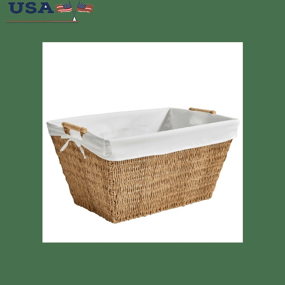 

Корзина для белья из ротанга со съемным вкладышем. Прочный стальной каркас. Легко носить с собой. Деревянные ручки. Стильный домашний органайзер. Подарок.