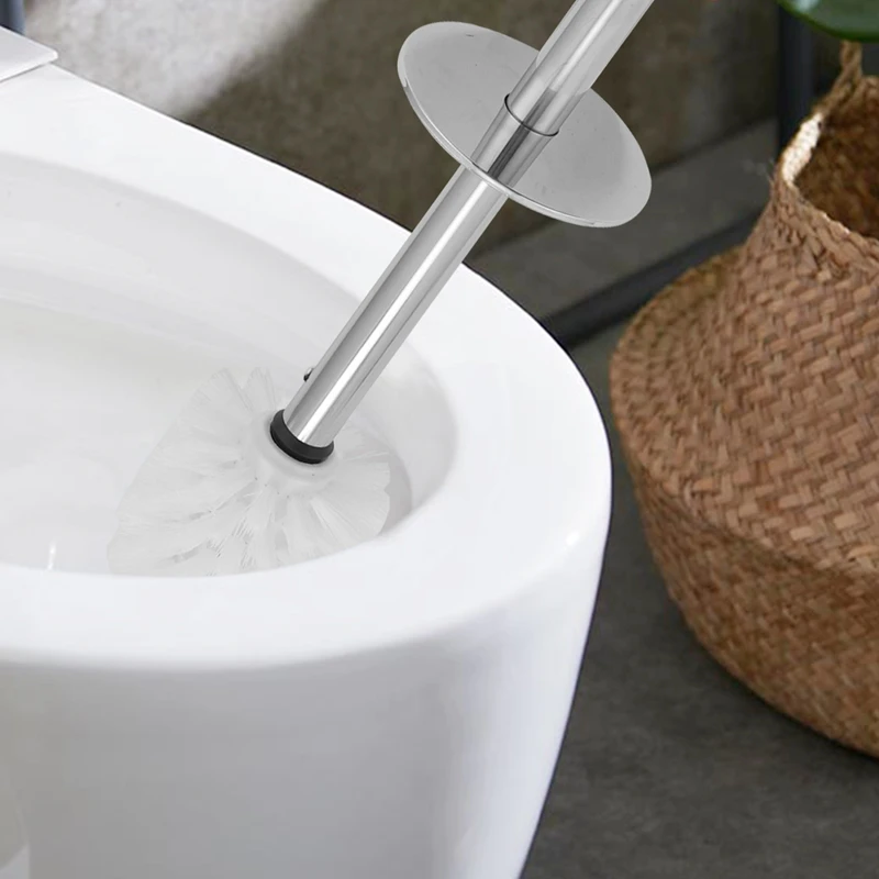 TKOH-escobilla y soporte para inodoro, diseño moderno mejorado, cerdas duraderas sin cobertizo y mango largo y resistente, cepillo para inodoro