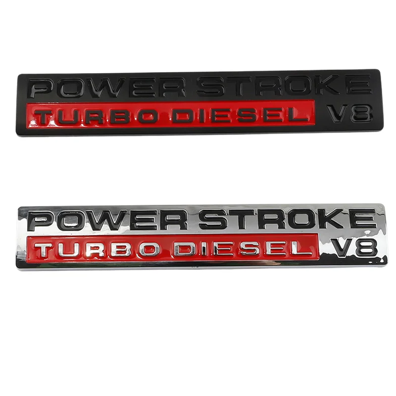 Car 3D ABS Power Stroke Turbo Diesel V8 Trunk Boot Logo Badge Emblem Decals Sticker For Ford F150 F350 Puma Ranger Accessories