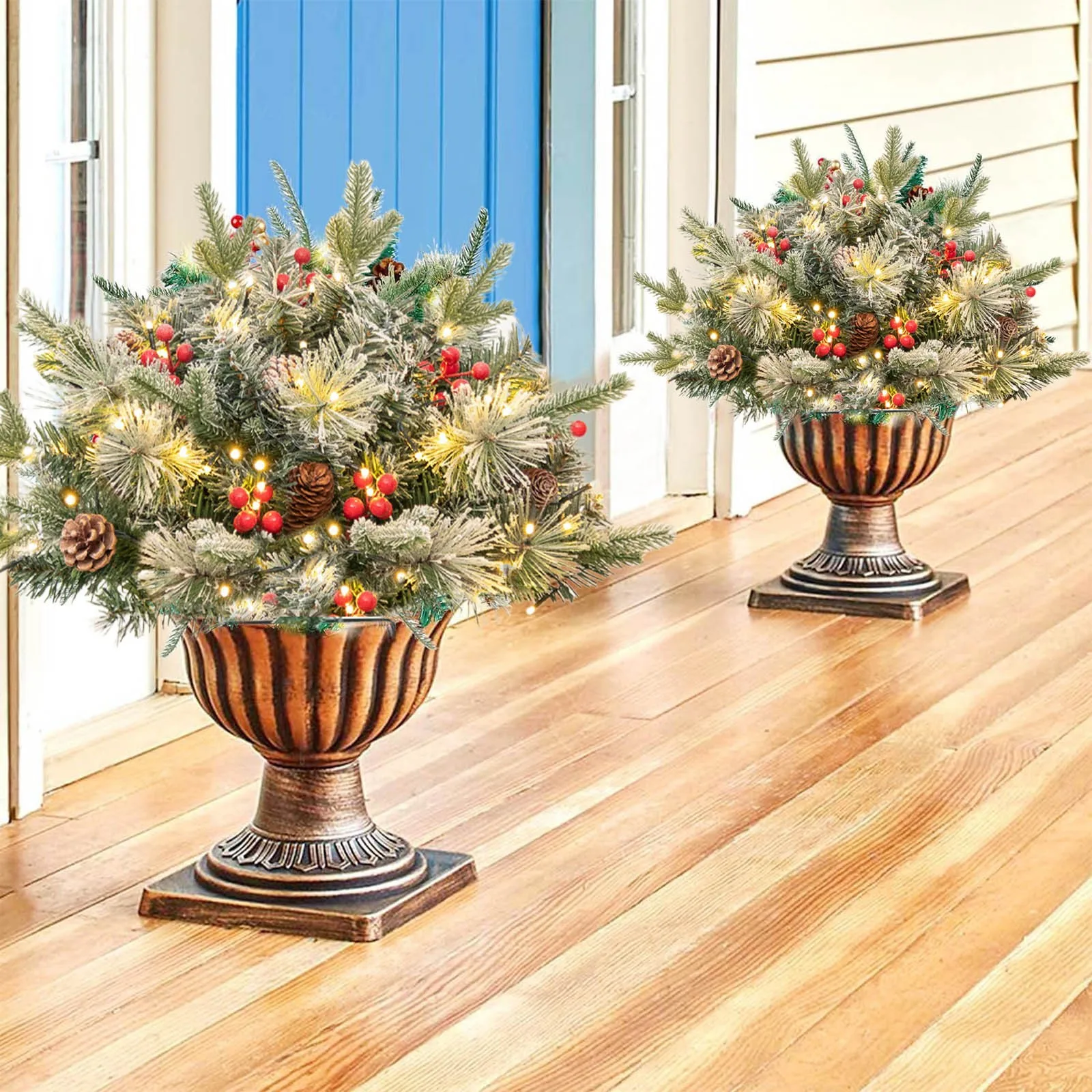 DIY Christmas Tree Decorations With Lights Illuminate The Christmas Gift Tripod LED Lights Outdoor Lighting Flower Pot Filling