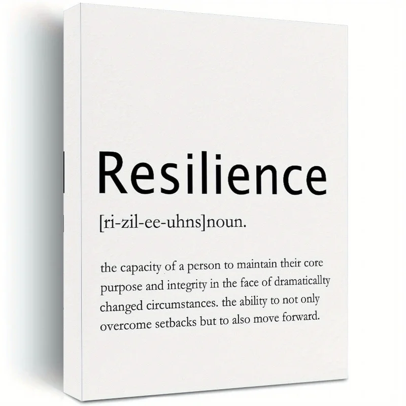 لوحة جدارية من قماش الكانفاس بإطار خشبي ملهم ، ملصق تعليمي للصحة العقلية ، 1 ، تعريف المرونة ، مؤطرة ، × * * بوصة