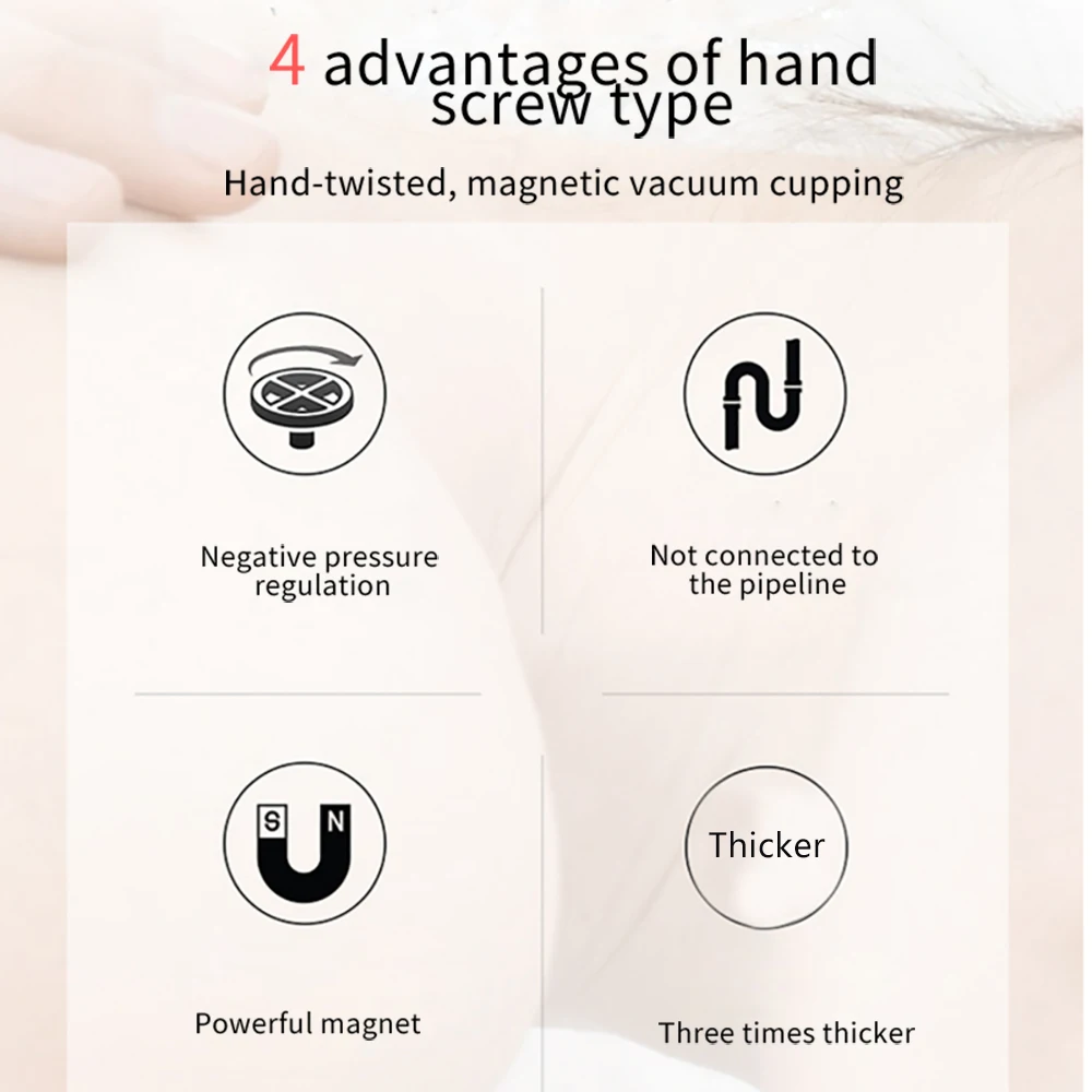 4 Sizes Cupping Therapy Set Body Massage Vacuum Rotating Handle Portable Twist Pump Suction Vacuum Nipple Suckers Cupping Cups