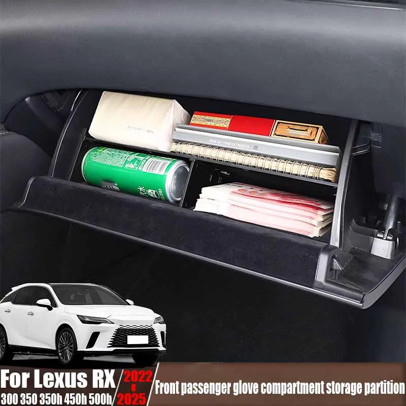 

Для Lexus RX 300 350 350h 450h 500h 2022-2025 передний пассажирский бардачок, перегородка для хранения, аксессуары для хранения автомобиля
