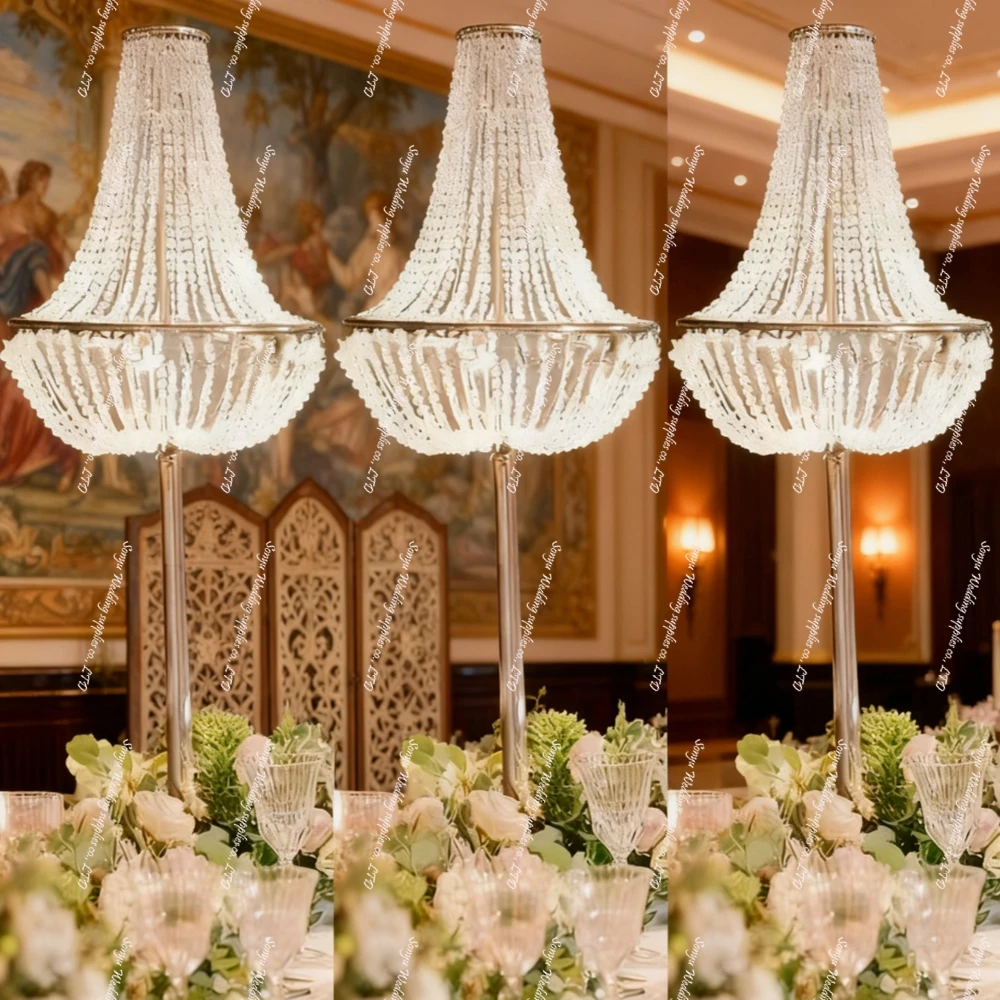 

110 см) 5/6 шт.-10 шт.) Свадебное украшение для прохода, световая подставка, элегантная золотая люстра, центральная часть стола для свадьбы