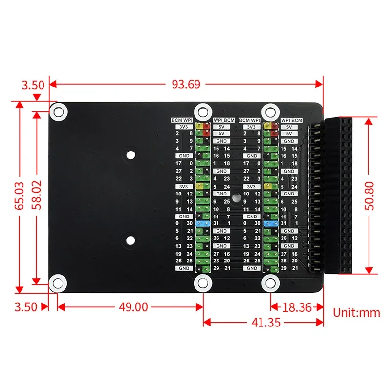 Adaptateur en-tête Raspberry Pi 400 GPIO, 2x40 broches, type incliné, 6 000 cartes pour Pi 400