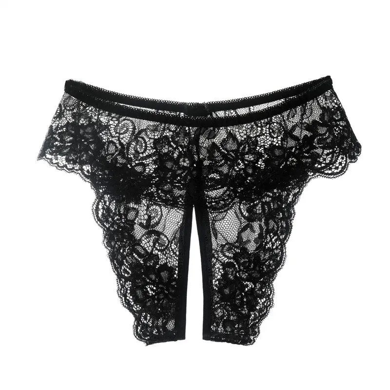 Hot Sexy Lingerie Female Erotic Lace Underwear Transparent Open Crotch Thongs Women\'s G-String Panties Large Size Sexy Briefs