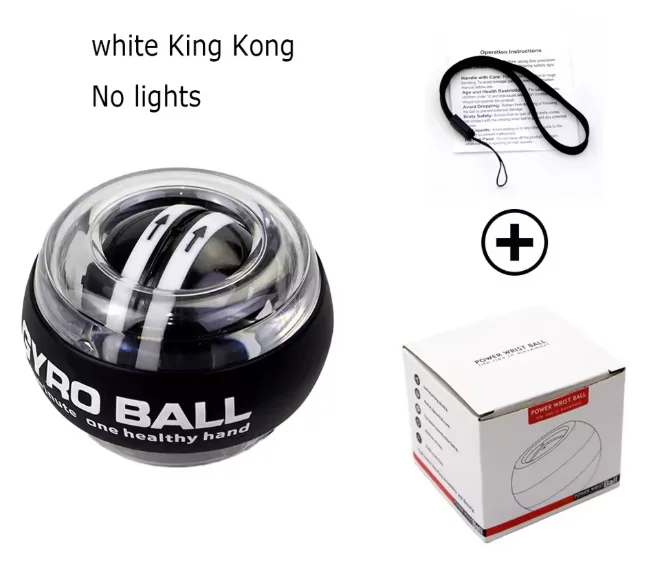 1Pc Self‑Starting Wrist Gyro Ball Power Trainer Forearm Exerciser for Wrist Arm Finger Muscle Fitness Training No LED Light