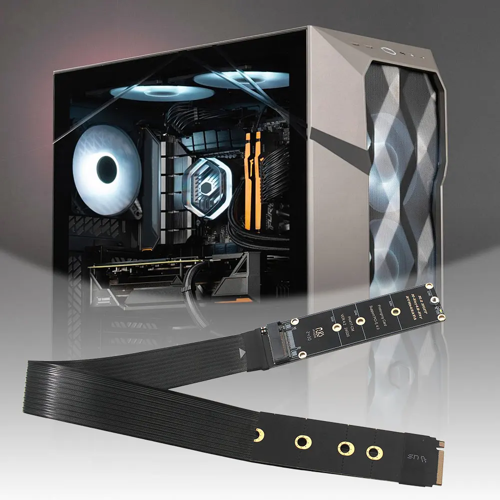 

Удлинительный кабель M.2 NVME NGFF M-Key SSD с поддержкой PCle4.0 Удлинитель M.2 NVME Solid Drive Riser Card для M.2 2230 2242 2260 2280 SSD