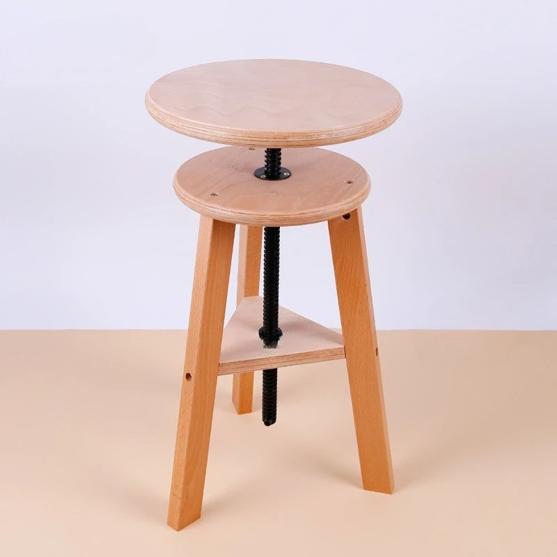 Beech wood painting stool Solid wood adjustable height special bench for art students