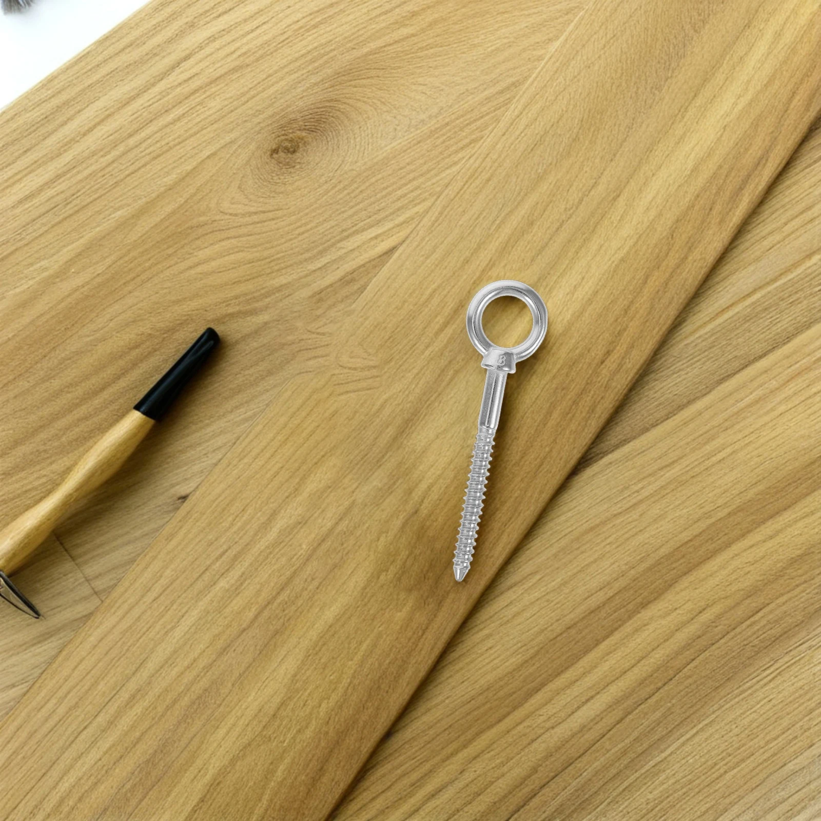 5 Pcs Stainless Steel Rings Hammock Ceiling Hooks Self-tapping Screw Eye Screws