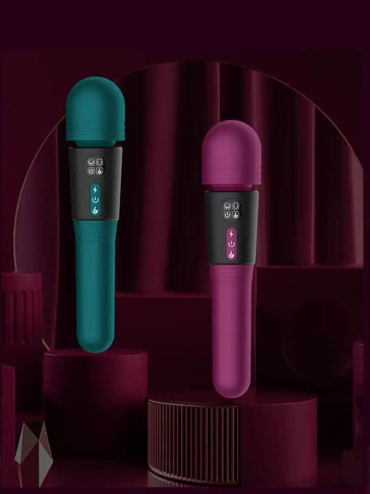 Двойная головка с подогревом нижней части Фиолетовый Зеленый Вибратор 18+ Эротические секс-игрушки Товары для взрослых Анальная киска Вагина Пробка Мастурбатор Сексуальное порно