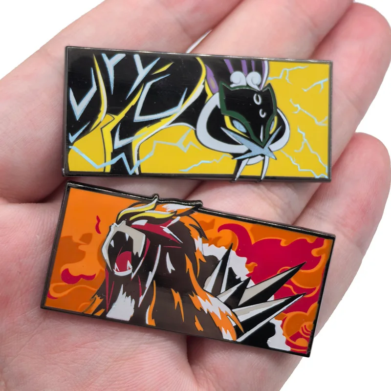 Anime Legend Monsters Badges Entei Suicune Raikou Pins Metal Pendant Japanese Game Brooches for Backpack Clothing Lapel ACG Toys