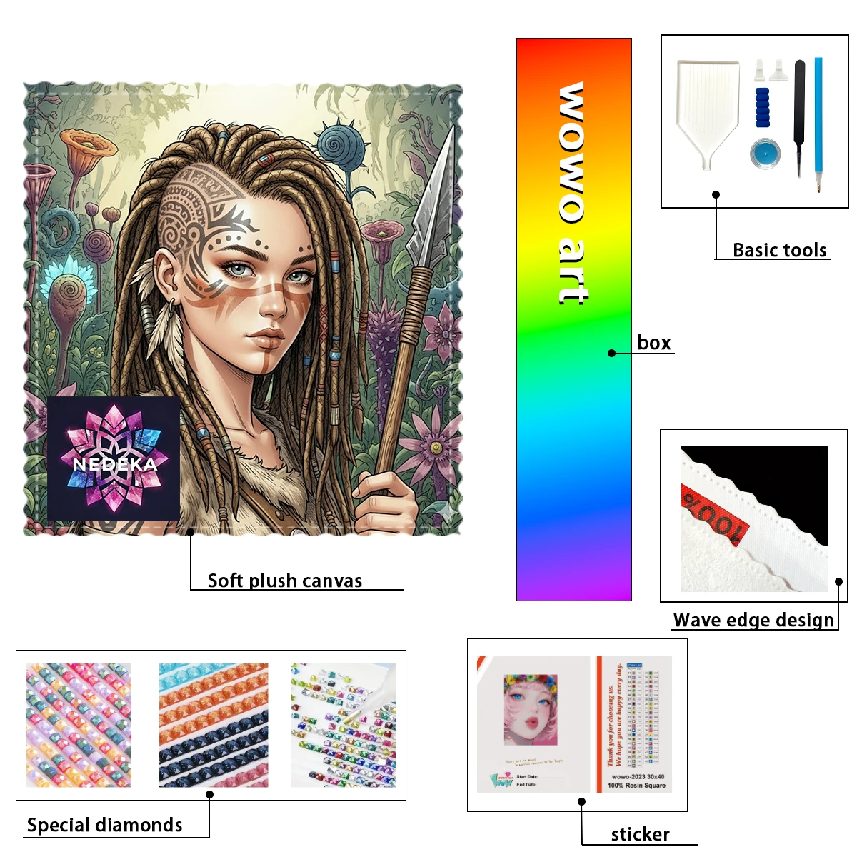 

【NEDEKA_ Diamond Art】Indian girl Crystal AB Rhinestone FD Rhinestone Perfect Resin Diamond