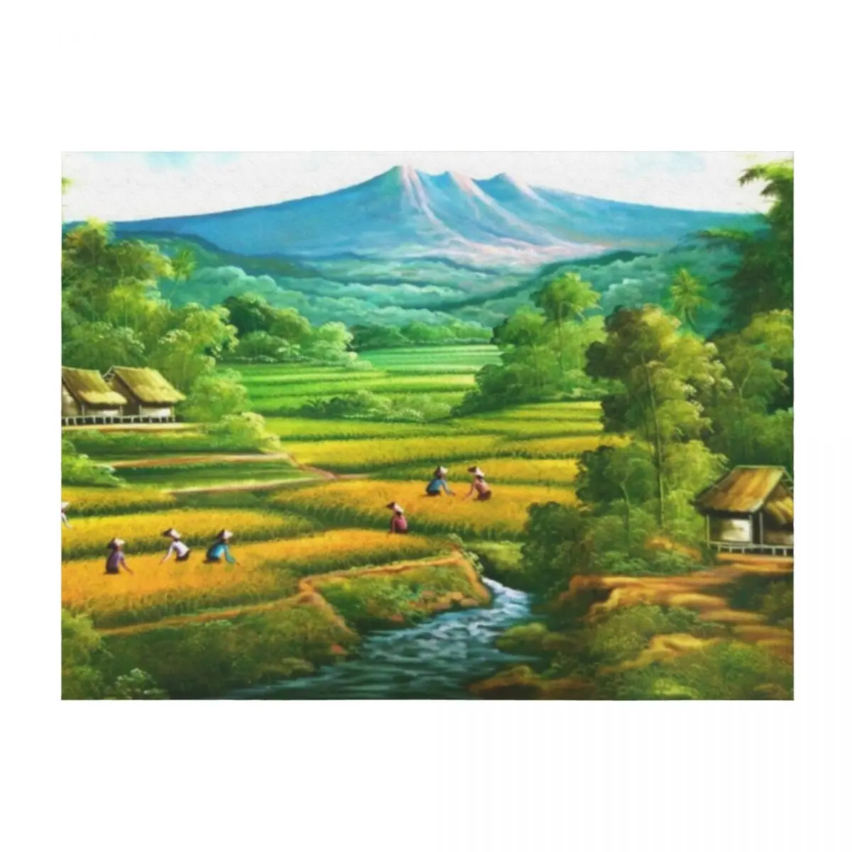 

Traditional Rice fields Throw Blanket Designers Hairys blankets and throws Kid'S Blankets