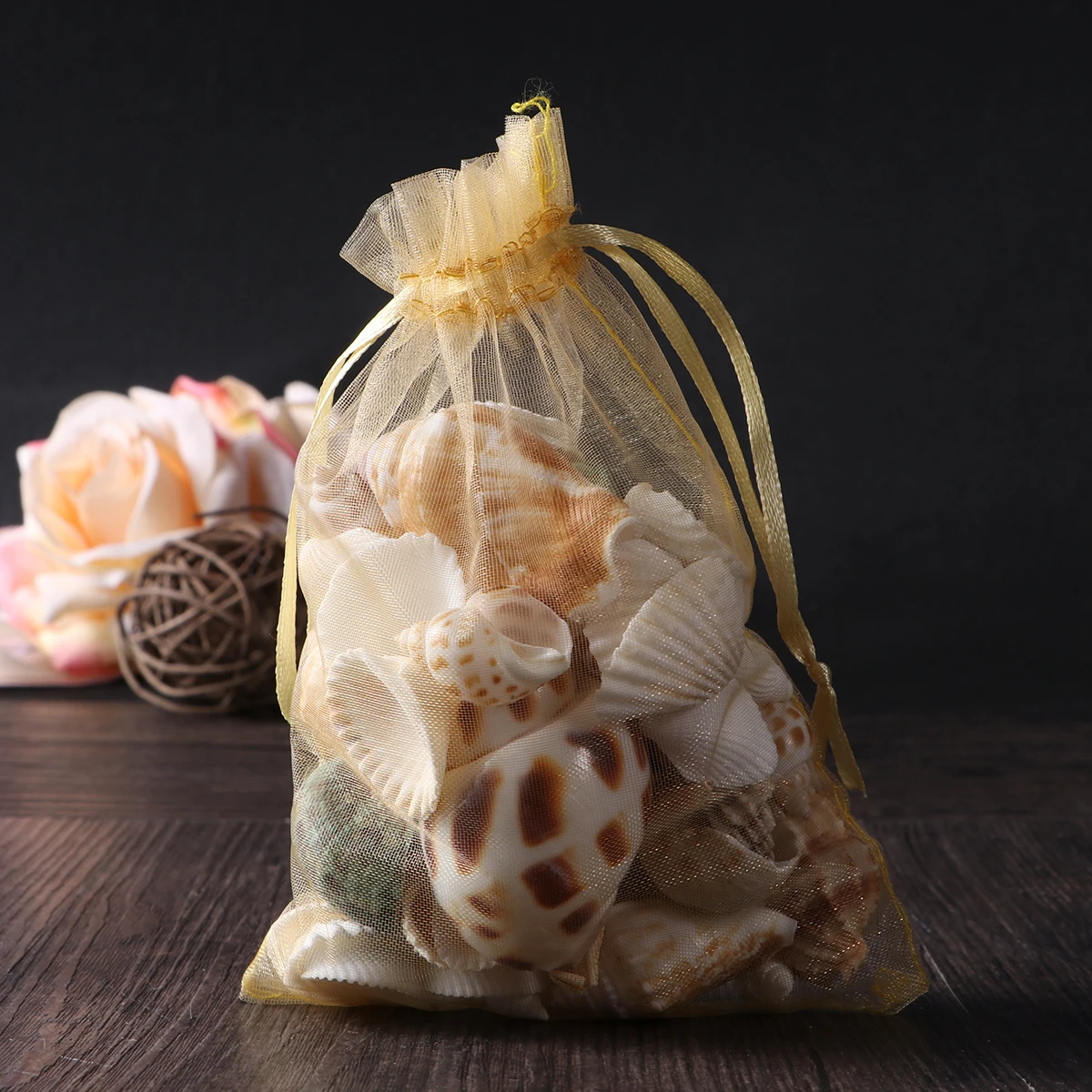 

100 Pcs Wedding Sugar Gauze Bag Gift Drawstring Bags Accessories Pouches Organza