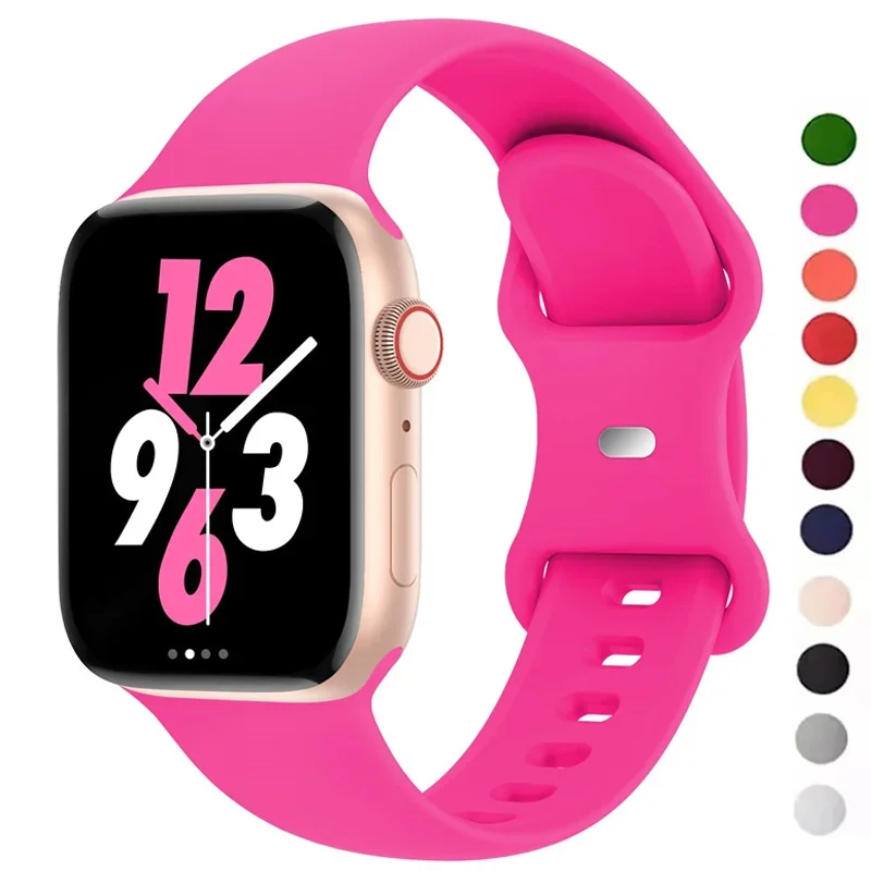 Silikonband für Apple Watch Armband 44mm 45mm 40mm 41mm 42-38mm 45mm Sportarmband iwatch Serie 8 7 6 5 4 3 SE 9 Ultra 2 49mm