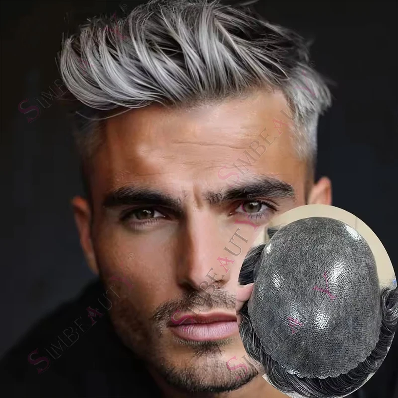 

Мужской парик-накладка (65% серый, белый, черный, коричневый, светлый) из 100% натуральных человеческих волос, суперпрочная полиуретановая система крепления, естественная линия роста волос