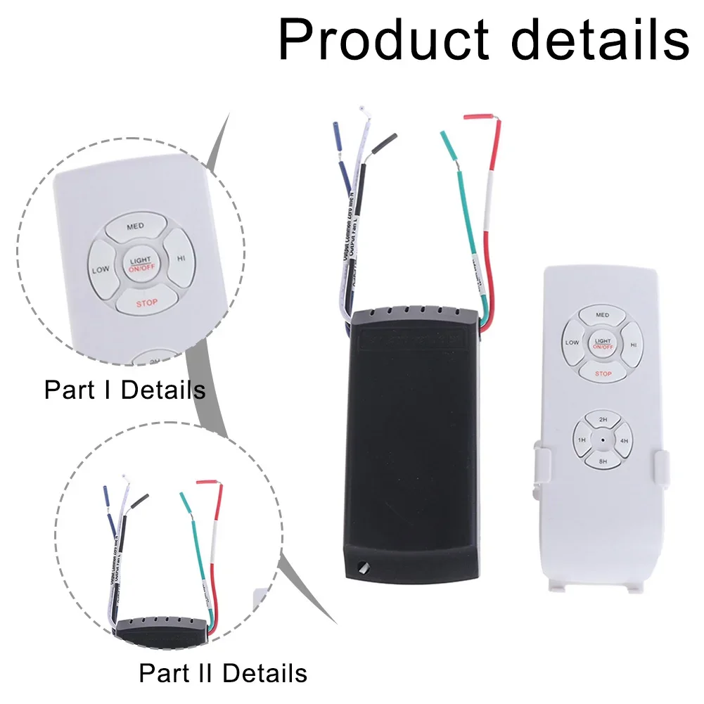 Ceiling Fan Light Remote Control Kit Compatible with Most 6 Speed DC Fans Features Timer and Long Range Control