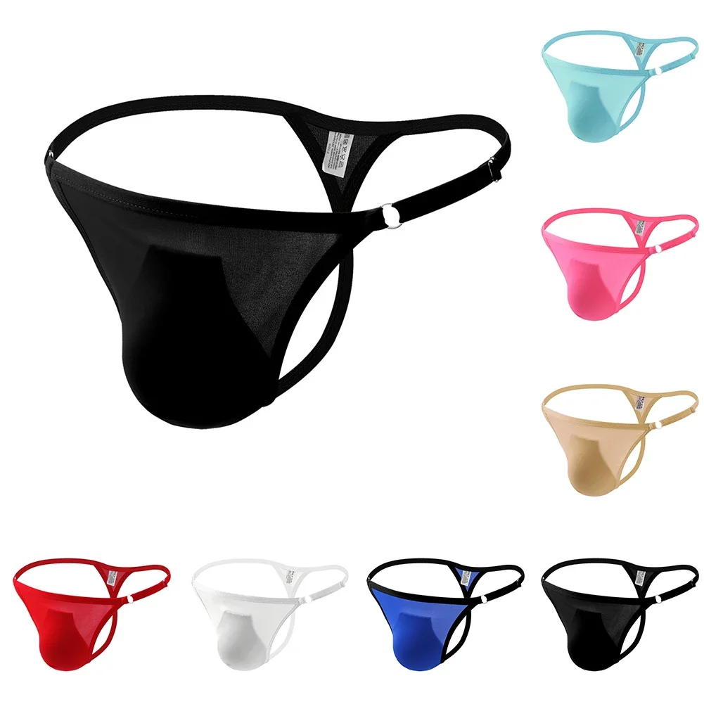 Sexy Mens Thong Elastic Underwear T-Back Briefs Sheer G-String Swimwear Bikini Erotic Lingerie For Men Open Butt Underpants