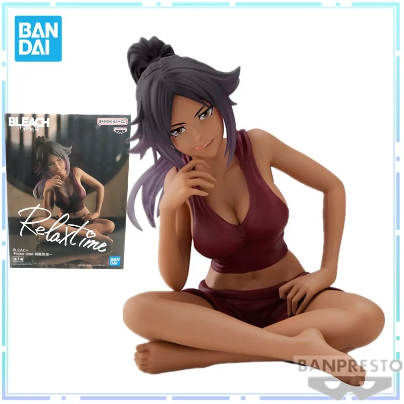 Bandai Original Anime Bleach Shihouin Yoruichi Relax Time Action Figure Pvc Figurine Toys Doll Collection Statue Model