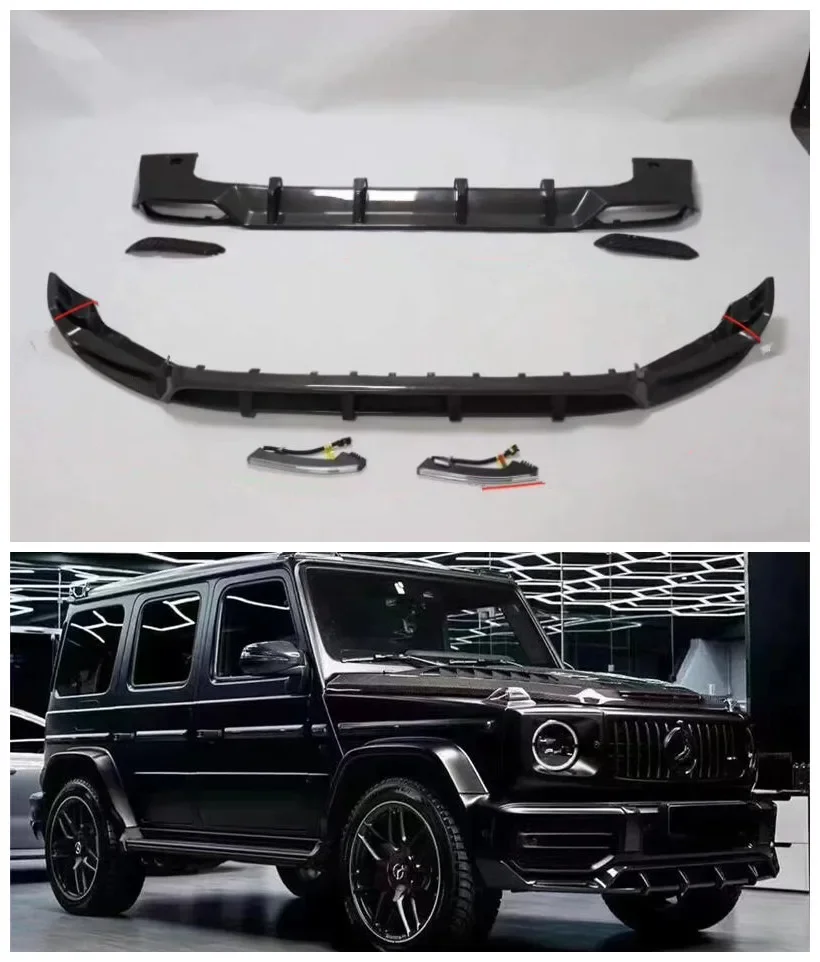 For Mercedes Benz G Class W463 W464 G63 2019-2023 Real Carbon Fiber Front Bumper Lip Rear Trunk Diffuser Spoiler Full Body Kit