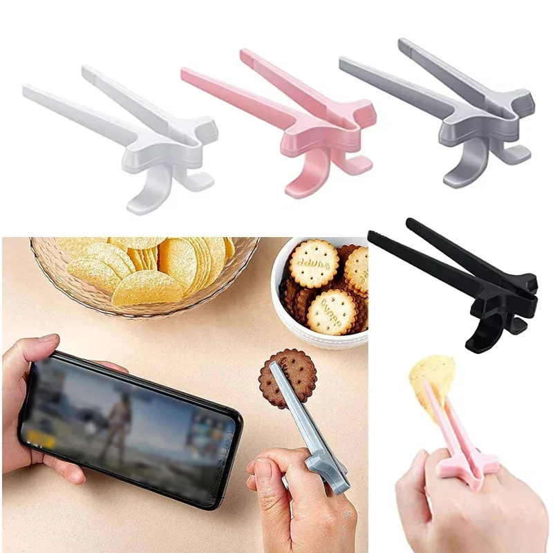 5PCS Snack Finger Chopsticks Portable Potato Chip Tongs Salad Food Clip Easy To Operate Not Dirty Hand Lazy Chopstick Tool