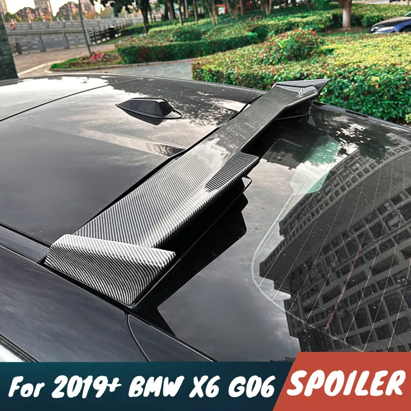 

For 2019+ BMW X6 G06 M Sport High Quality ABS Plastic Black Carbon Car Rear windshield Trunk Lid Car Spoiler Wings Part