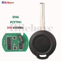 jingyuqin 315/433MHz ID46 PCF7941 2 Buttons Remoce Car Key For Mitsubishi Colt 2002-2012 Cabriolet 2006-2008 Smart HU56 Blade