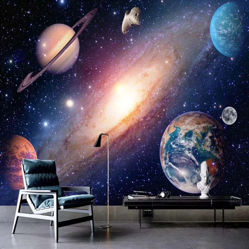 Customized 3D Wallpaper Modern Universe Starry Sky Photo Mural Bedroom Home Decor Living room sofa TV background wall restaurant