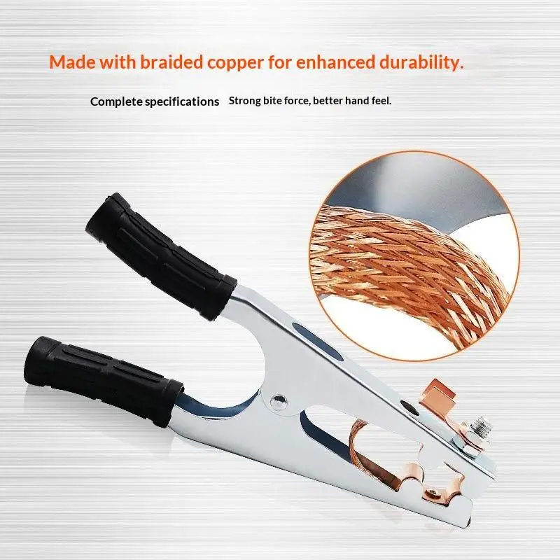 ✰✪1Pcs Manual Welder Electrode Holder 300A 500A Copper Welding Earth Clip Ground Clamp Professional Tools