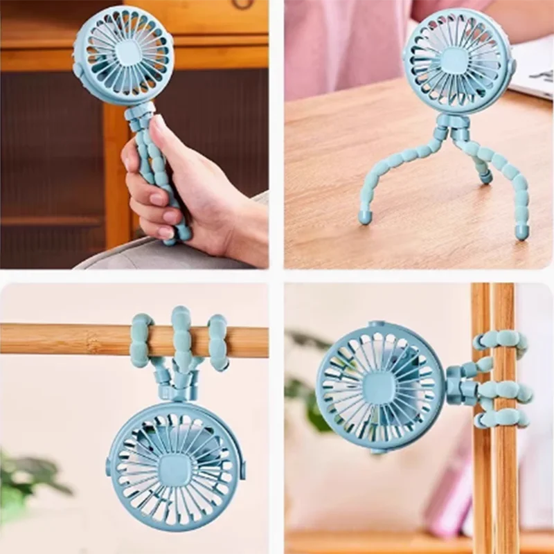 

Baby Stroller Fan Hand Held Rechargeable USB Bladeless Small Folding Fans Mini Ventilator Silent Table Outdoor Cooler Neck Fan