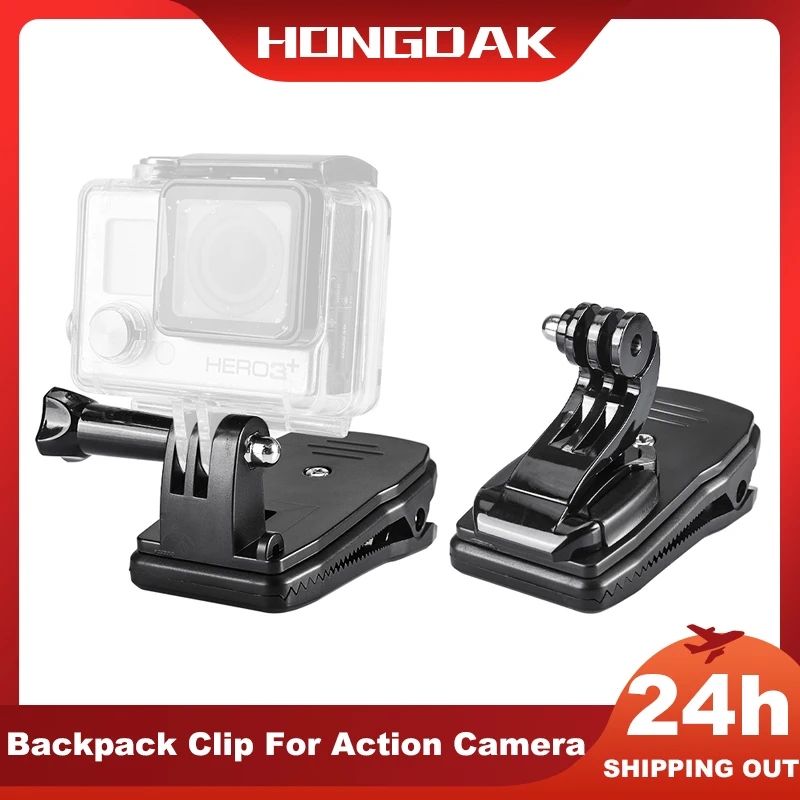 

360 Degree Rotation Backpack Hat Belt Clip Clamp with J Hook Mount for GoPro 11 10 9 8 7 Xiaomi SJCAM Mobile Phone Action Camera