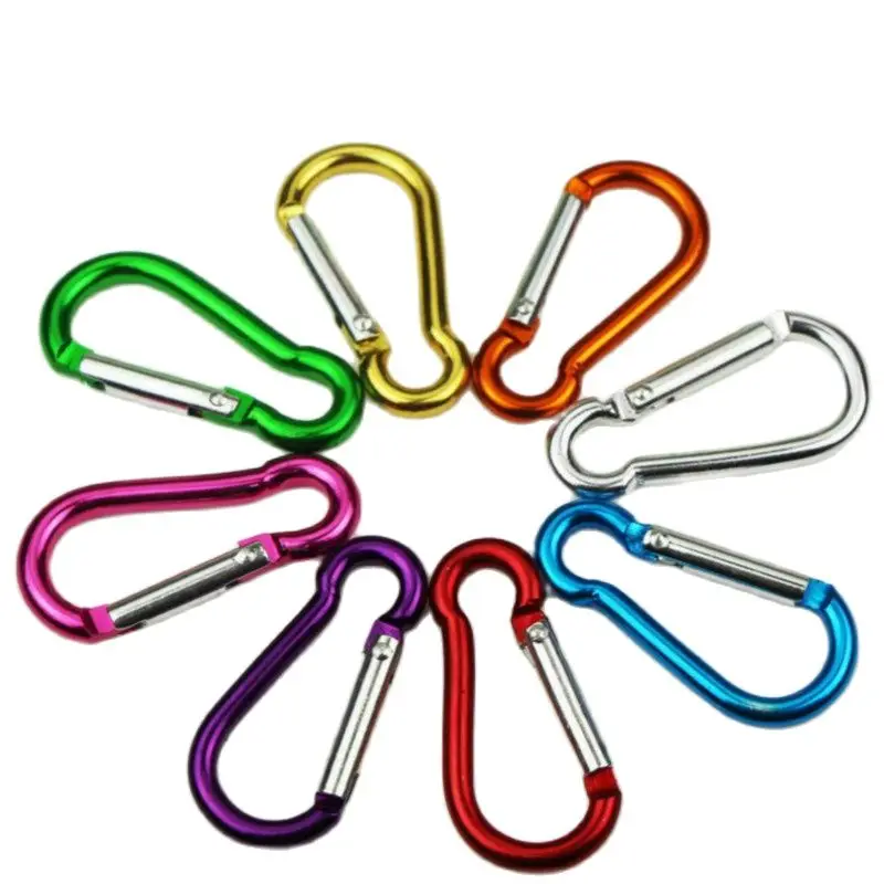 4"5"6" 10PCS Aluminum Carabiner Key Chain Clip Outdoor Camping Keyring Snap Hook Water Bottle Buckle Travel Climbing Accessories