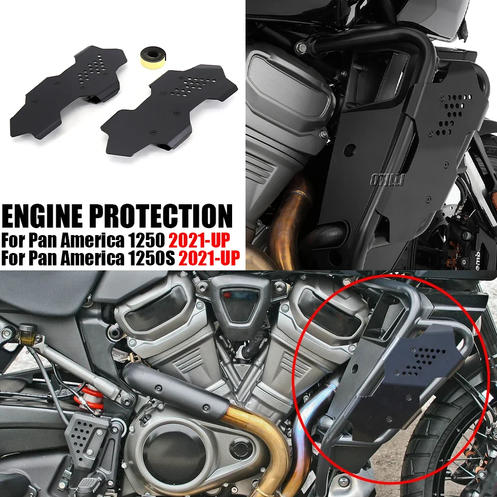 

Motorcycle Parts Black Crash Bar Engine Protection Panel For Pan America 1250 Special PAN AMECIAL 1250S PA1250 PA1250S 2021 202