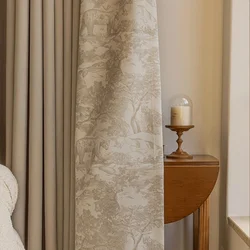 Light Luxury French Curtains for Living Room Full Shading Cortina Bedroom Chenille Thicken Splicing Drapes Tulle Window Custom