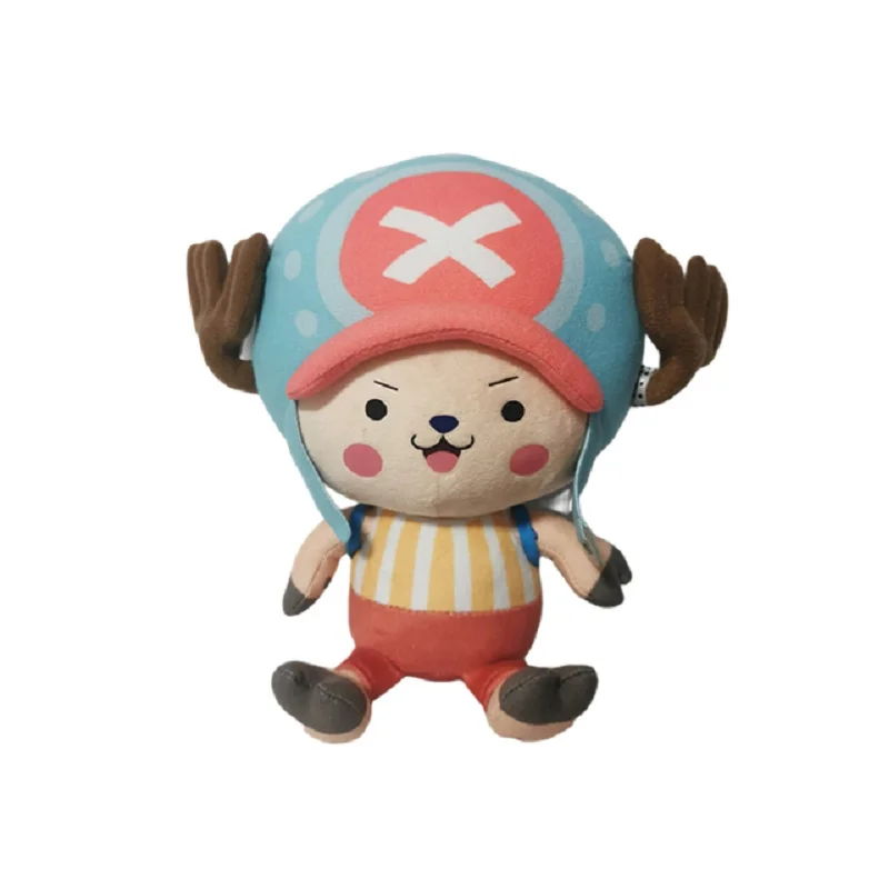 25CM One Piece Anime gambar versi Q mainan mewah Zoro Luffy helikopter Ace kartun lucu boneka boneka liontin anak-anak hadiah Natal