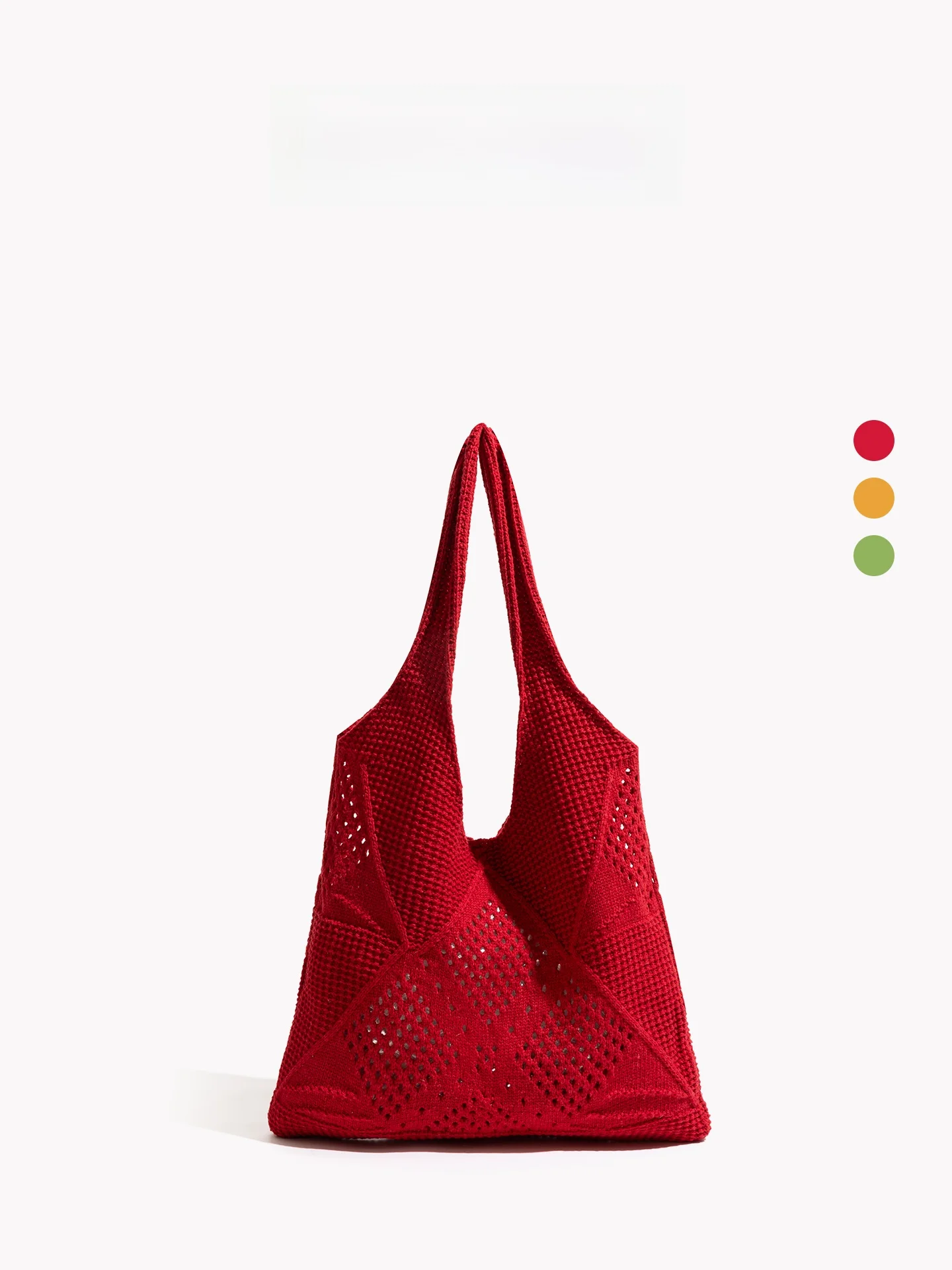 

Orange Girl Korean Style Red Knitted Bag Summer Hollow out Shoulder Bag Lazy Vacation Beach Weaving Bag Casual Floral Pattern