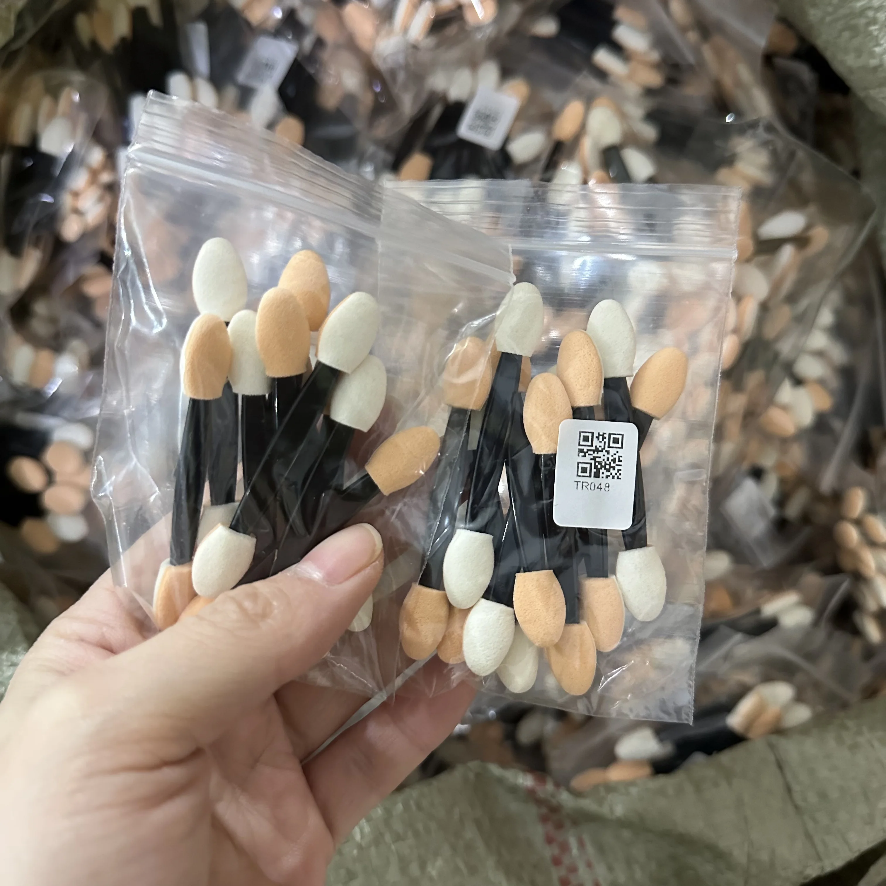 10/30/50/200/500/1000pcs Double Ended Sponge Nail Art Powder Brush Multifunctional Eyeshadow Brush Portable Makeup Manicure Tool