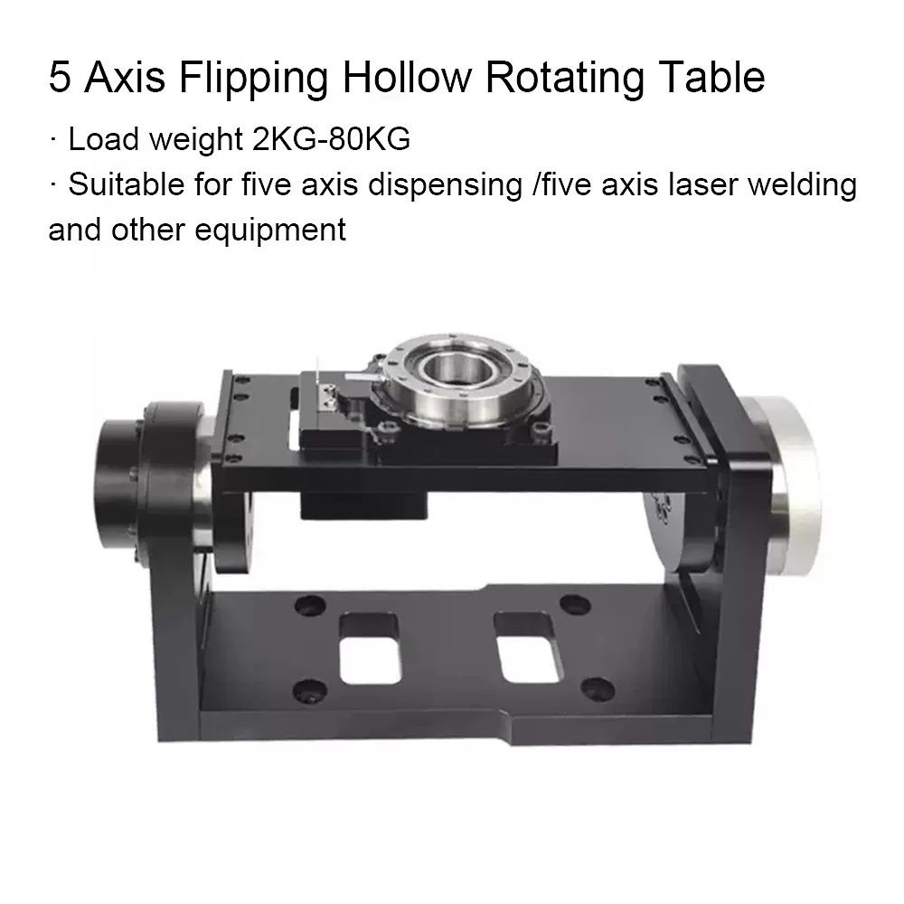 5th Axis CNC Flipped Hollow Rotating Platform Adhesive Welding Flipping Table Servo Stepper Turning Table Welding Turntable