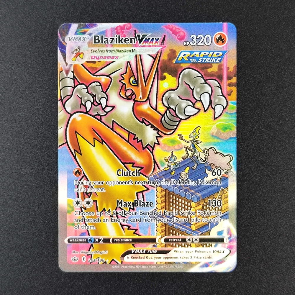 6 قطعة بطاقات مجموعة البوكيمون الإنجليزية الأساسية ميو Tyranitar Blaziken Mewtwo Psyduck Moltres V Vmax لعبة كلاسيكية بطاقات أنيمي اللعب