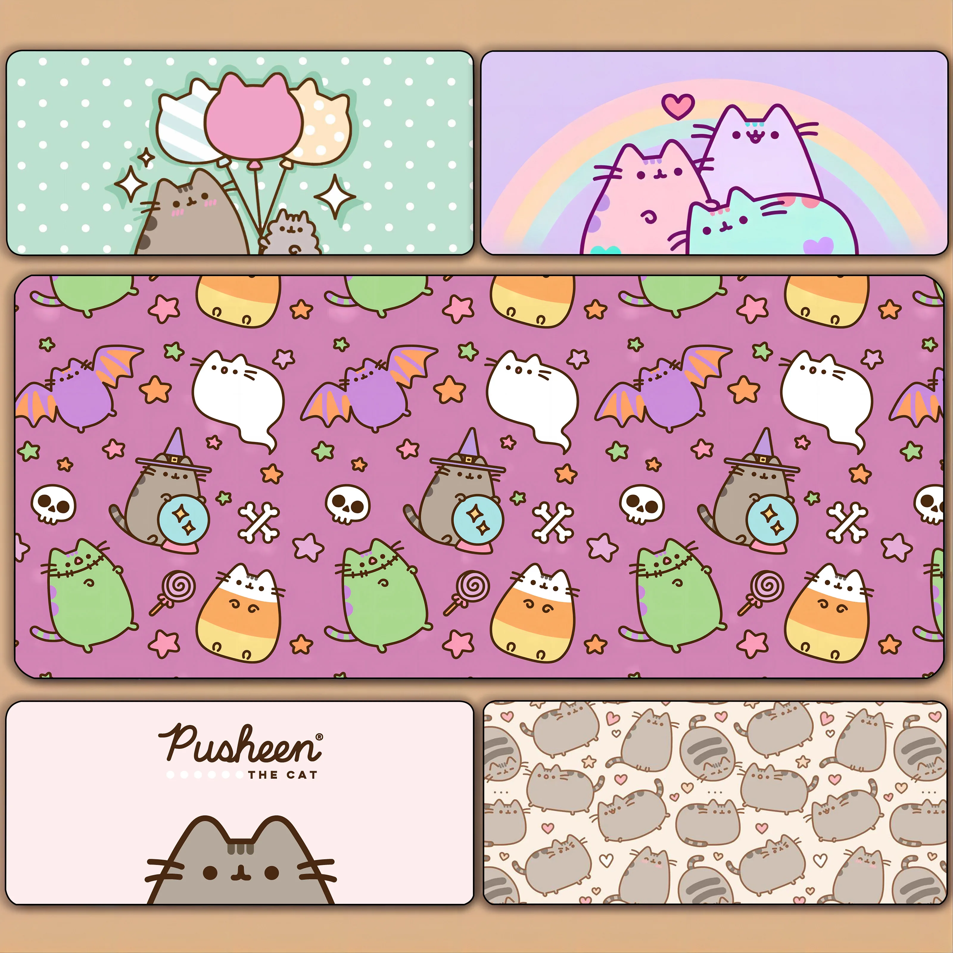 Cartoon P-Pusheen Cat Mousepad HD Printing Computer Gamers Locking Edge Non-slip Mouse Pad XXL90x40cm Keyboard PC Desk Pad