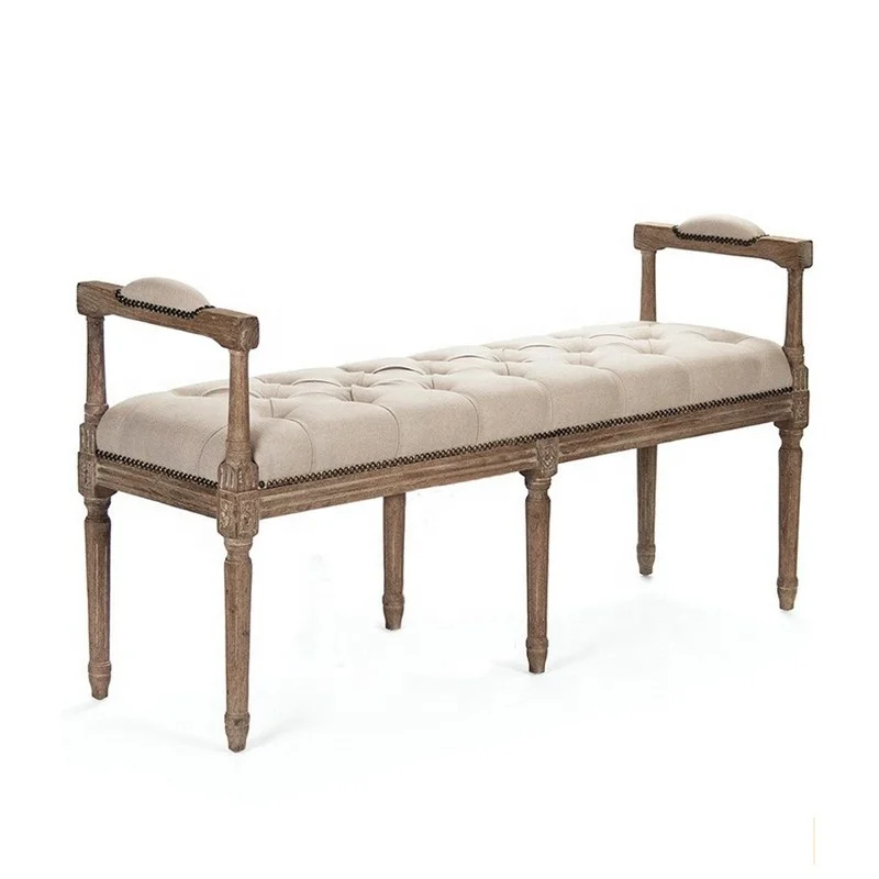 *For Luxurious Antique Wooden Decoration Foot Rest Bed End Stool Oak Shoe Stool Bench Bench Bedroom and Living Room Furniture