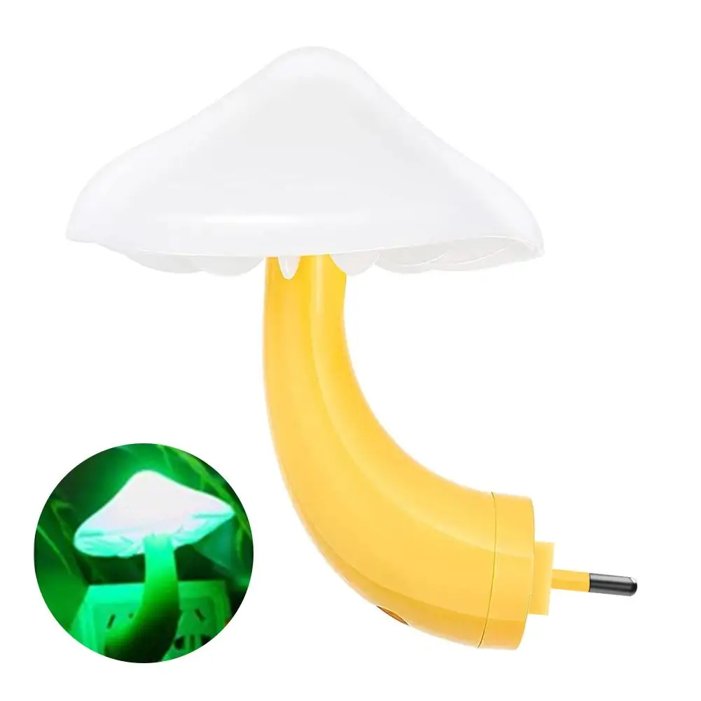 Mushroom Light Controlled Night Light Yellow Led Light Light Controlled Socket Sensing Night Table Light Lamp Bedside G6n2