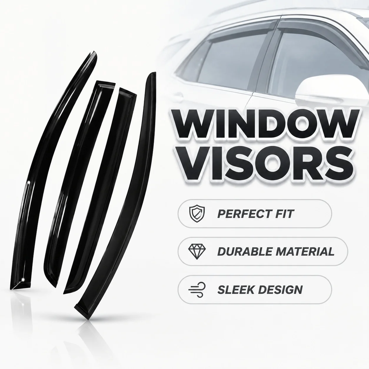 Per VW Golf 5 2003-2008, set da 4 deflettori antipioggia per finestrini auto, parasole laterali, protezione dagli agenti atmosferici, resistente ai raggi UV, durevole, facile da installare.