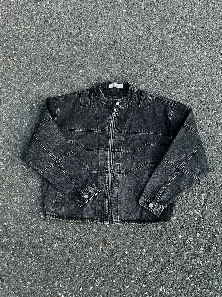 

NH Online 'Exoskeleton Spine' Distred Heavy Wa Motorcycle ort Wide Denim Jaet Loose Fit Youthful Sle Cotton Polyes...