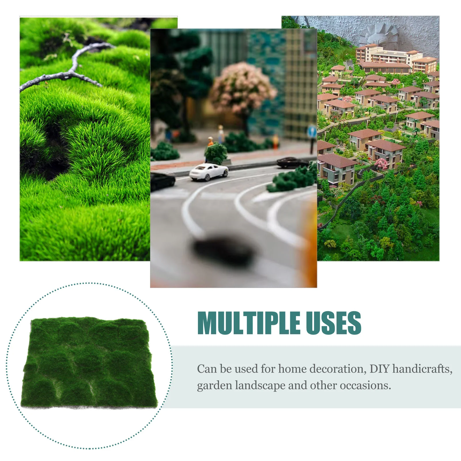 Kunstrasen, simuliertes Kunstmoos, Wohnaccessoires, Rasenmatte, Rasen, quadratisches Modell, grün