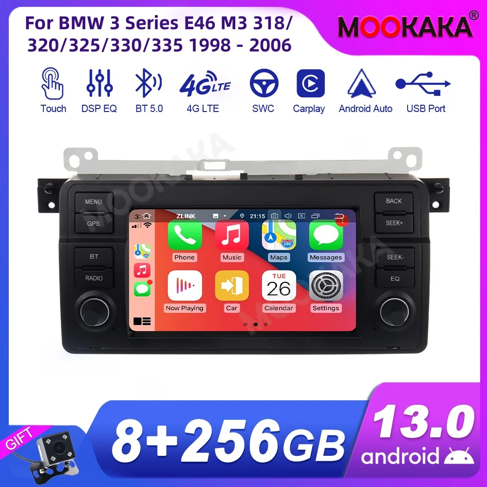 For For BMW 3 Series E46 M3 318/320/325/335 1998 - 2006 Android Car Radio 2 Din Stereo Receiver Auto radio Multimedia Player GPS