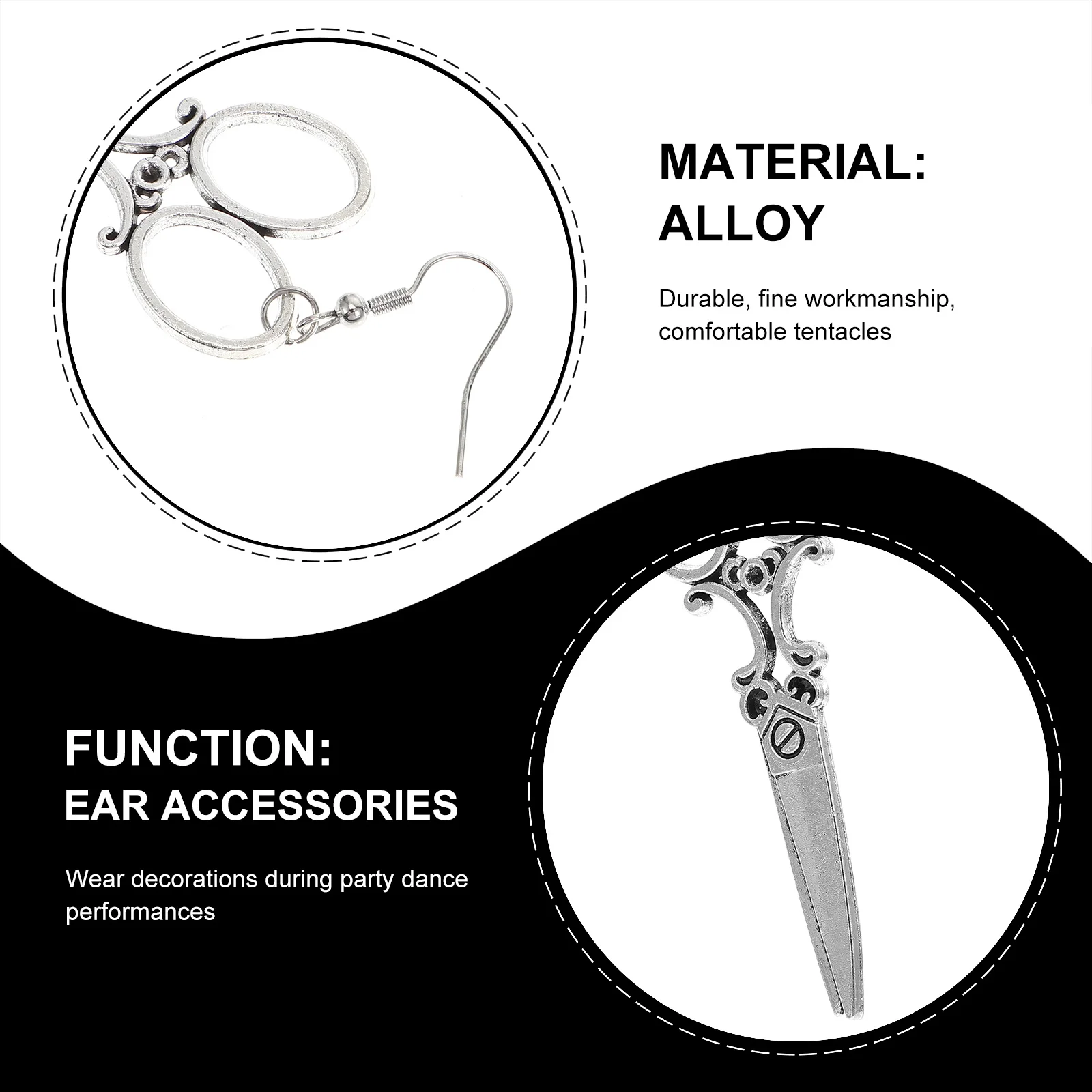 1 زوج الإبداعية مقص أقراط مضحك النساء سبيكة الأذن قطرات مجوهرات الأزياء الأنيقة هدية فريدة لحفلة عيد ميلاد عادية #2