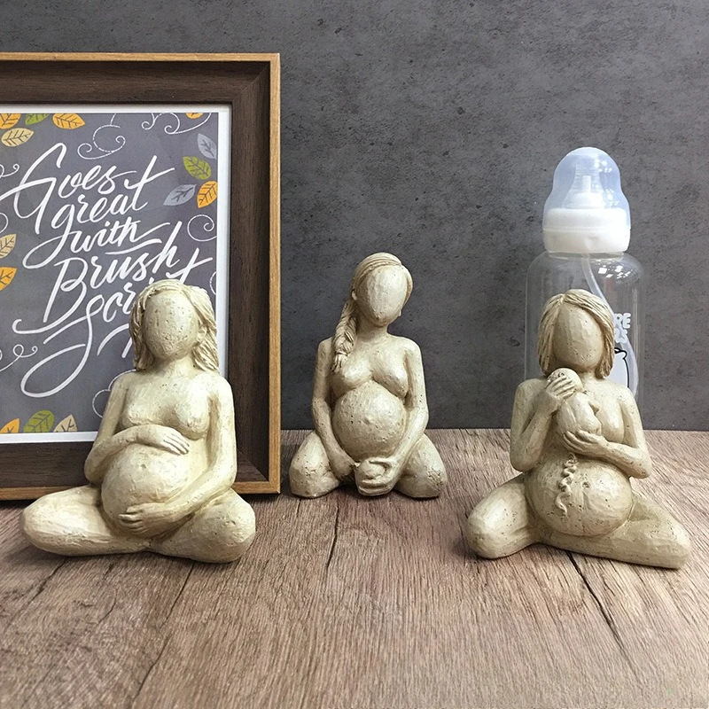 Pregnancy Trilogy Retro Character Resin Statue Desk Decoration Pregnant Woman Sculpture Decoration Desk Decoration Small Statue