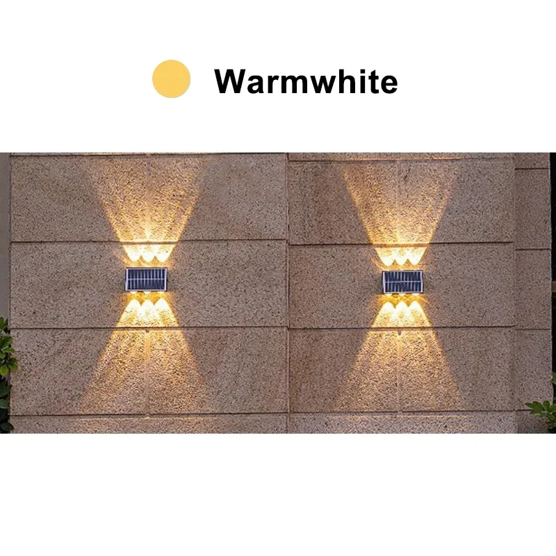 1/2 PCS Solar LED Spotlight Outdoor Waterdichte boven- en onderverlichting Zonne-energie straatlantaarn voor balkon Binnentuin - afbeelding 1